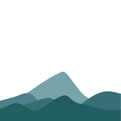 Landscape with blue silhouettes mountains
