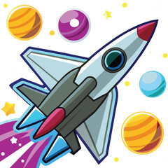 Naklejka premium Vector Fighter Jet in the Sky