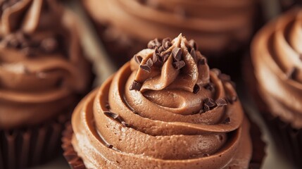 Macro view of chocolate sample in mocha mousse color trend.