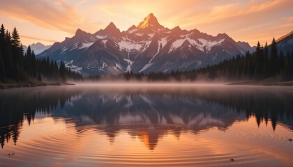 sunrise over the lake