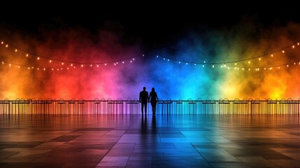 Naklejka premium Romantic Night at a Colorful Terrace