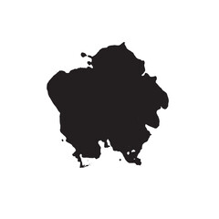 Black flat drop blot isolated on white background. vector illustration