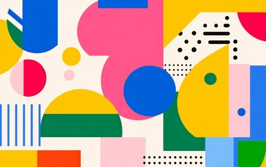 Colorful Abstract Geometric Shapes Background Design