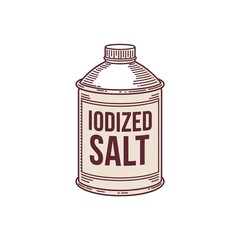 Vintage container of iodized salt with a classic design