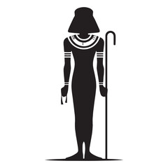 Mystical Egyptian priest silhouette, keeper of ancient rituals - Egyptian priest illustration - Egyptian priest vector - Egyptian silhouette

