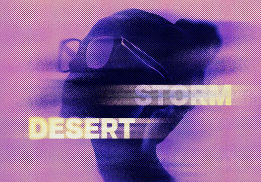 Desert Storm Distortion Effect Mockup