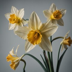 Fototapeta premium A daffodil icon with a trumpet-shaped center