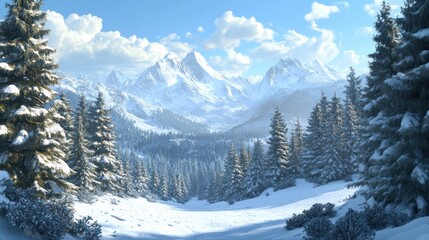 Fototapeta premium Winter mountain landscape
