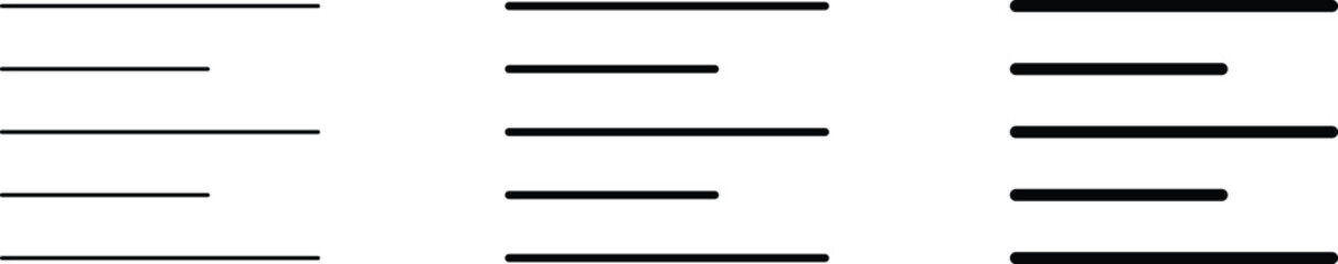 Align left icons. Vector illustration