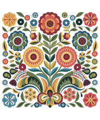 "Traditional Floral Folk Art Pattern ''
