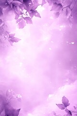 Fototapeta premium Dreamy Lavender Garden Background, Whimsical Leaves, Soft Focus, Pastel Watercolor Effect
