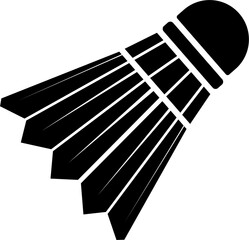 Feather Badminton Shuttlecock. Black silhouette of shuttlecock. Flat graphic illustration. Vector © Malindu