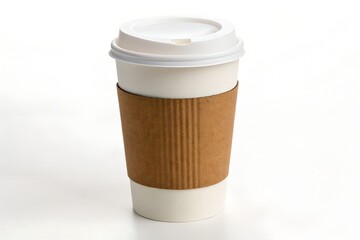 Takeout Coffee Cup with Cardboard Sleeve - Perfect for Branding Mockups