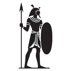 Strategic Egyptian soldier silhouette, a master of battlefield tactics - Egyptian soldier illustration - Egyptian soldier vector - Egyptian silhouette

