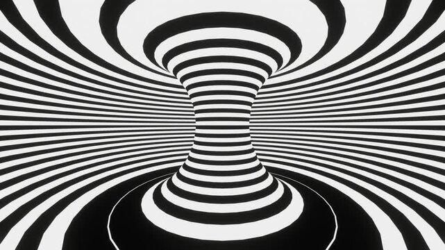 Black and White Stripes Projection on 3D Torus,optical illusions