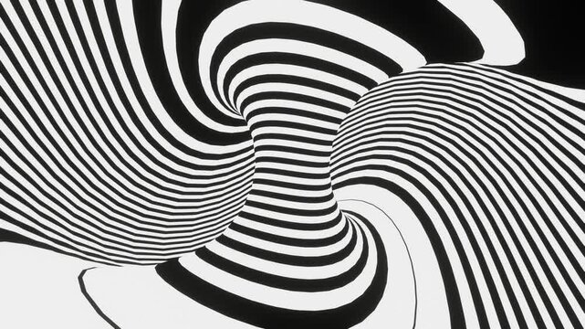 Black and White Stripes Projection on 3D Torus,optical illusions