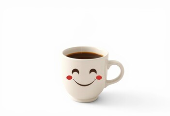 Obraz premium Elegant minimalist coffee cup emoji, steaming coffee, clean lines, simple design, clean, hot