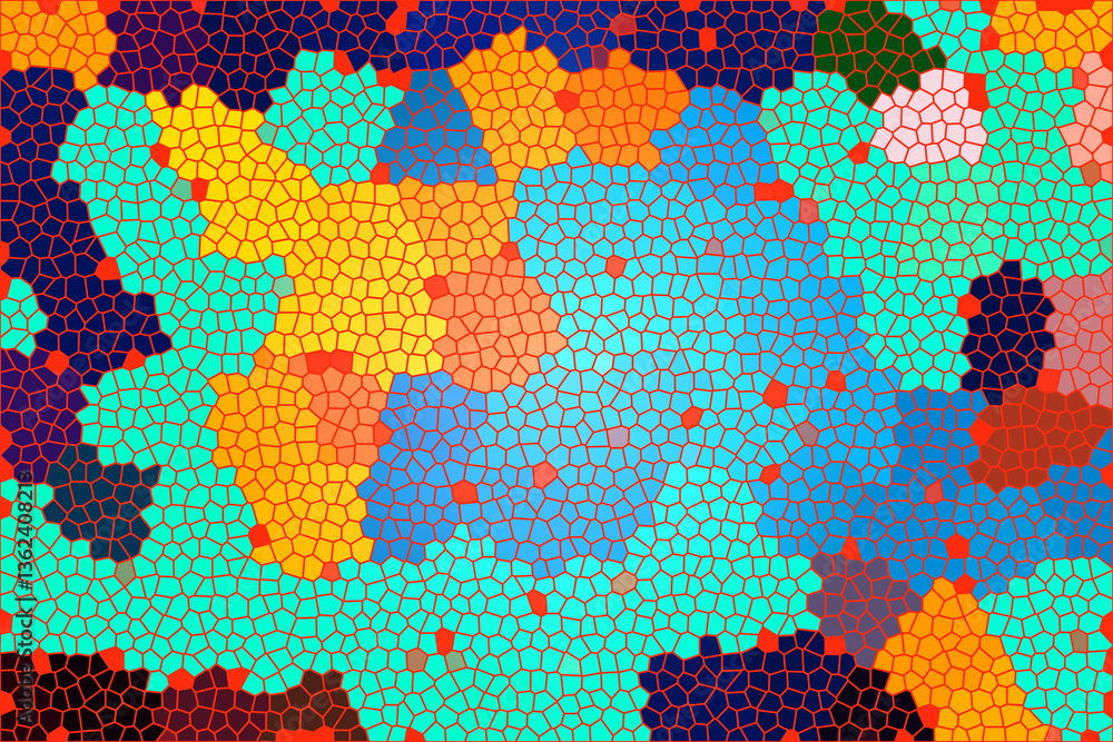 Poster artful mosaic pattern showcasing vibrant colors and intricate designs