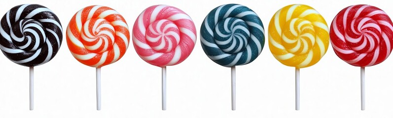 seamless of  Sweet candy lollipop png cut out element set , isolated on white background,  , copy space for text,