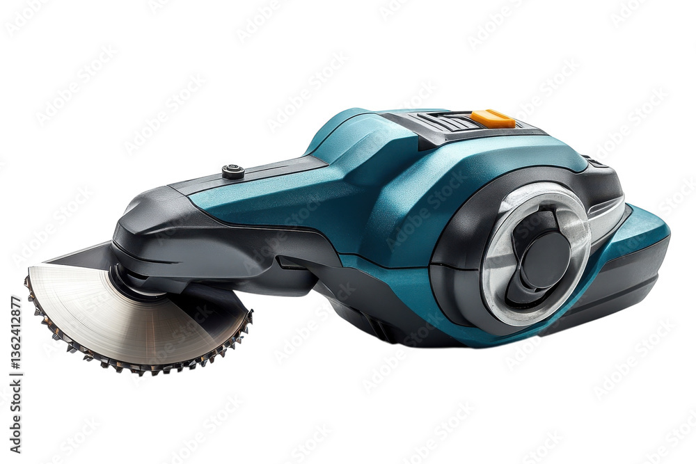 Aufkleber a powerful teal and black cordless hand-held saw, ready for precise cutting projects, showcasing a s