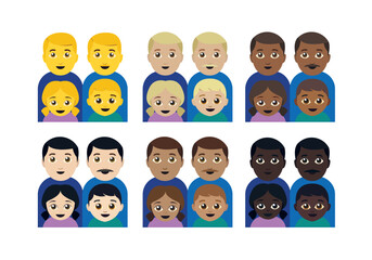 family emoji person vector kids parents illustration