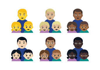 family emoji person vector kids parents illustration