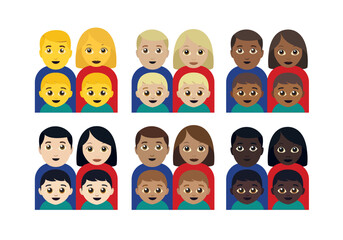 family emoji person vector kids parents illustration