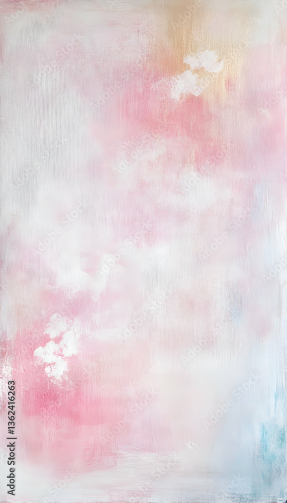 Poster textured abstract background with soft pastel pinks and whites, ideal for conveying calmness and ser