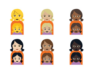 Obraz premium family emoji person vector kids parents illustration