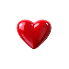 Shiny red heart symbolizing love and passion with a glossy surface and smooth texture