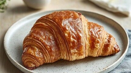 Chocolate croissant with a flaky, golden crust, filled with rich chocolate cream that flows from the inside