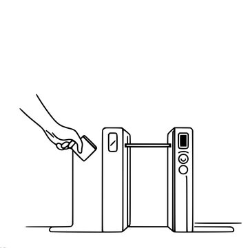 hand scanning card access gate clip art preview