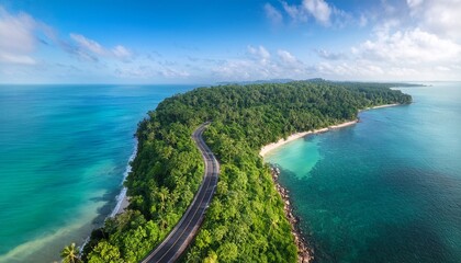 aerial view of tropical island