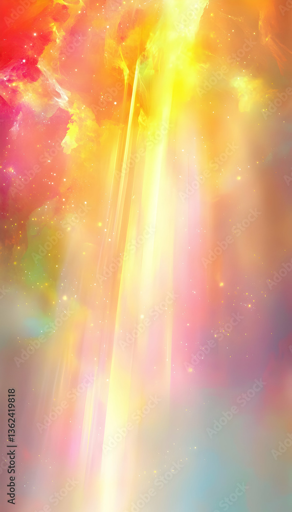 Poster unique abstract background with vibrant colors and ethereal light effects -
