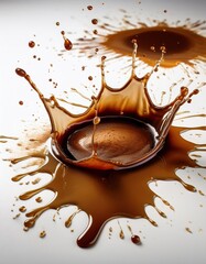 Dynamic coffee splash capturing energetic motion and texture