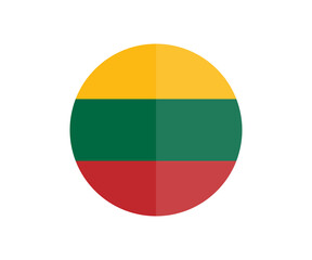 Lithuania flag round icon. National flag of Lithuania  illustration on transparent background PNG.