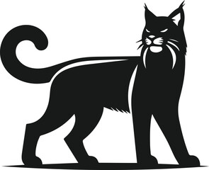 Bobcat animal silhouette vector