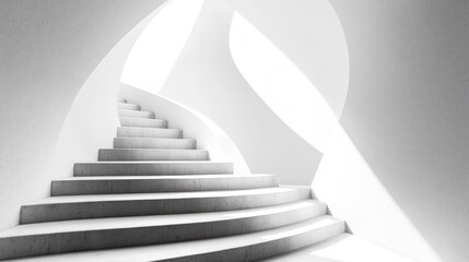Obraz premium White Spiral Staircase in a Modern Building