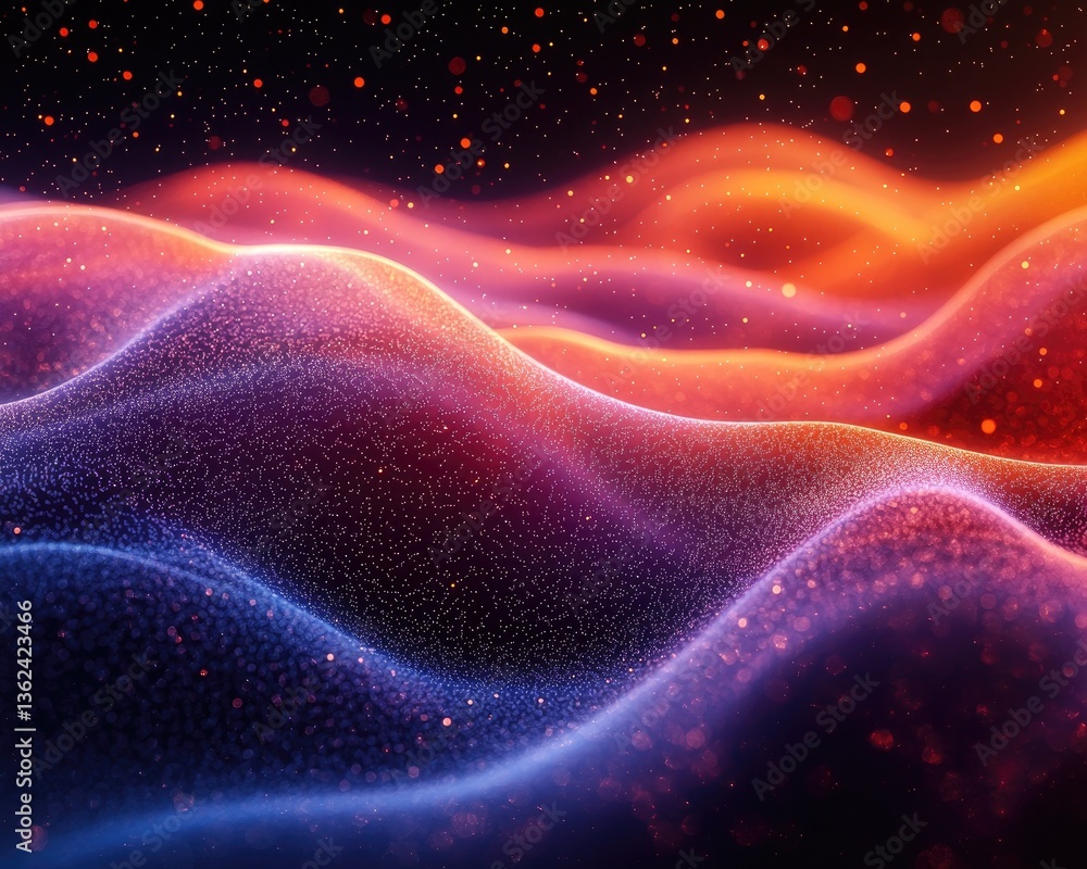 Poster abstract waves of vibrant colors create a mesmerizing visual landscape