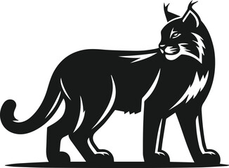 Bobcat animal silhouette vector