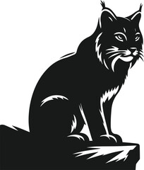 Bobcat animal silhouette vector