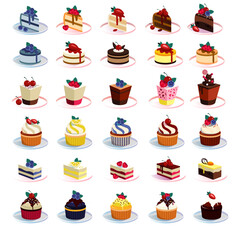 Christmas Icons Set with Festive Decorations and Sweets