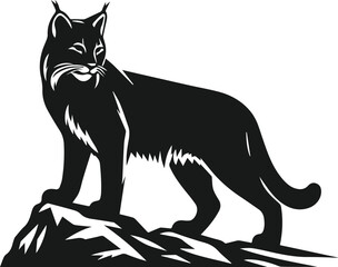 Bobcat animal silhouette vector