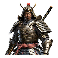 Fototapeta premium Fearsome samurai warrior in full battle armor