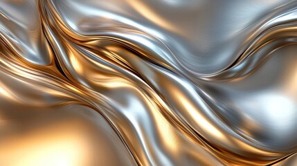 A smoke-like abstract effect in gold and silver hues, mimicking the allure of fragrances.