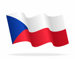 Czech flag wavy background layout. Vector illustration.