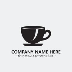 Cup illustration black and white for logo company vector image
