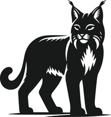 Bobcat animal silhouette vector