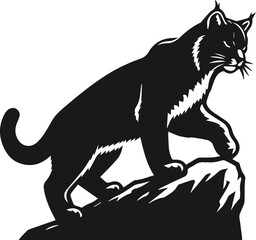 Bobcat animal silhouette vector