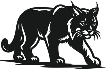 Naklejka premium Bobcat animal silhouette vector